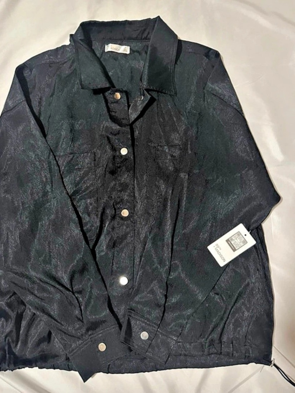 89th + Madison Women's Black Bomber Jacket Size Large NWT